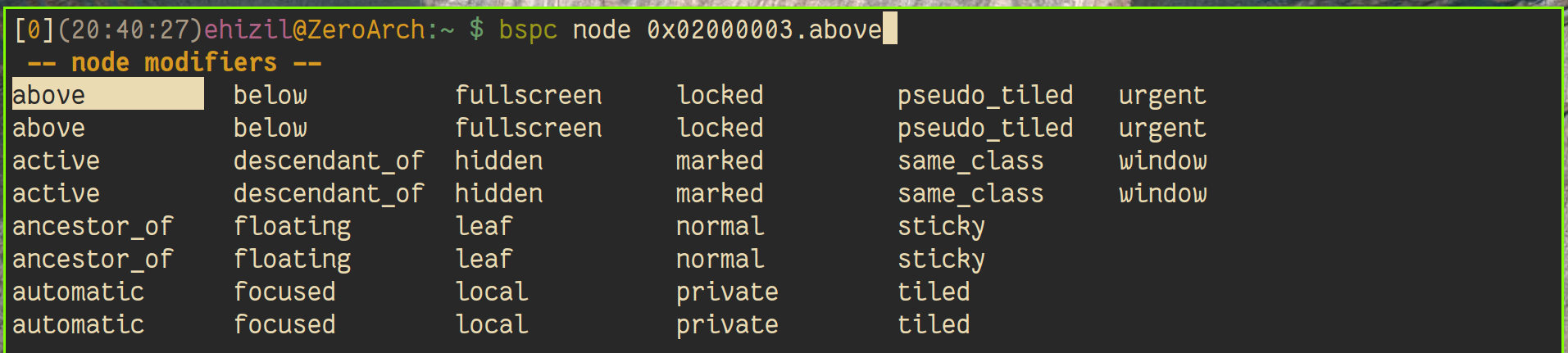 补全小技巧的示意效果图：bspc node <TAB><TAB>